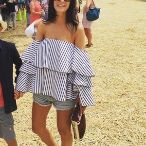 Caroline Constas strapless striped top